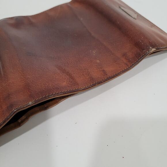 PRADA Smooth Geniue Leather Logo Plate Wallet Medium Envelope Medium Fair Vintag - Picture 14 of 16